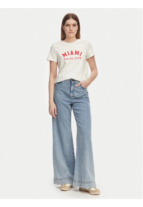 Vero Moda T-Shirt Jida 10340948 Biały Regular Fit. Kolor: biały. Materiał: bawełna