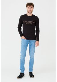 Aeronautica Militare - AERONAUTICA MILITARE Czarny męski bawełniany longsleeve, Rozmiar XXL. Kolor: czarny. Materiał: bawełna. Długość rękawa: długi rękaw #3