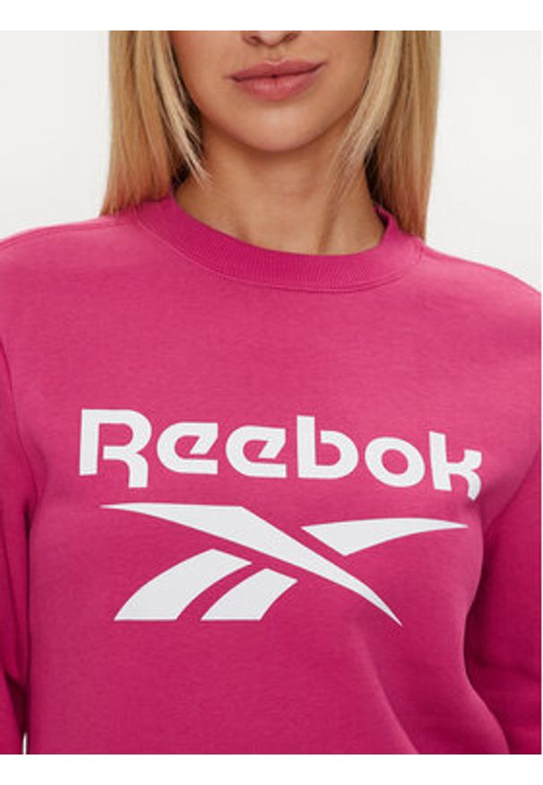 Reebok Bluza Identity Big Logo Fleece Crew 100075949 Różowy Regular Fit. Kolor: różowy. Materiał: bawełna, syntetyk