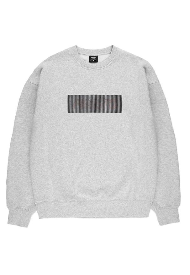 Bluza Prosto Crewneck Cameleo KL242MSWE1032 - szara. Okazja: na spacer, na co dzień. Kolor: szary. Materiał: bawełna, poliester, materiał, dresówka. Wzór: aplikacja. Styl: klasyczny, casual. Sport: turystyka piesza
