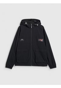 4f - 4F Bluza dresowa rozpinana z kapturem męska - czarna L. Typ kołnierza: kaptur. Kolor: czarny. Materiał: dresówka
