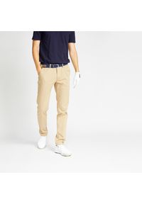 INESIS - Spodnie do golfa męskie Inesis MW500. Kolor: beżowy. Materiał: poliester, bawełna, elastan, materiał. Sport: golf