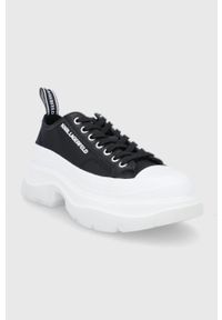 Karl Lagerfeld tenisówki LUNA kolor czarny. Nosek buta: okrągły. Zapięcie: sznurówki. Kolor: czarny. Materiał: guma. Obcas: na platformie