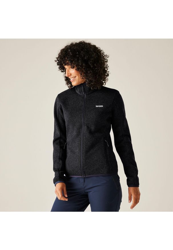 Regatta - Polar damski rozsuwany Newhill. Kolor: niebieski. Materiał: polar. Wzór: melanż