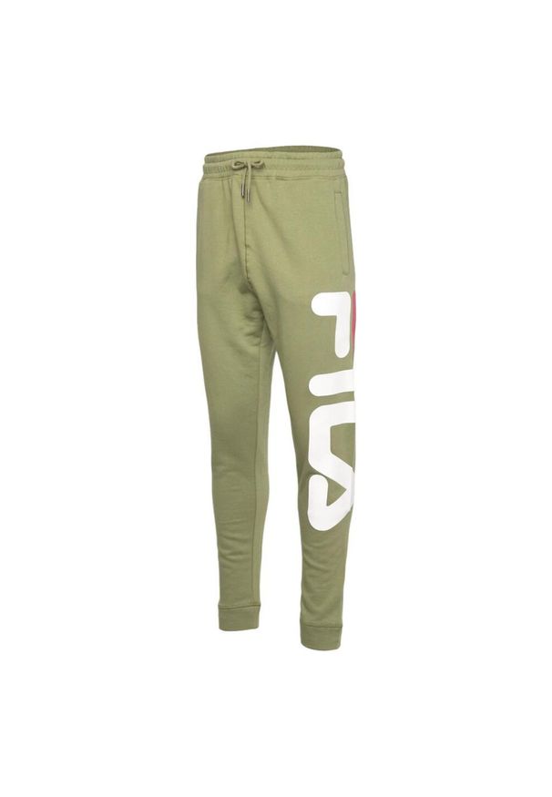 Spodnie sportowe męskie Fila Bronte. Kolor: zielony. Materiał: poliester, bawełna. Sport: bieganie