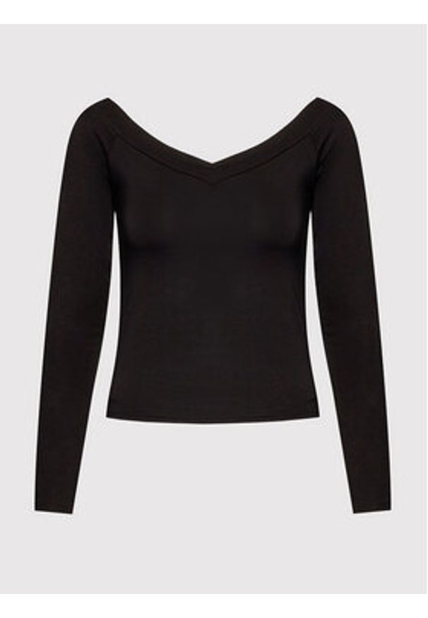 Pieces Bluzka Maliva 17103018 Czarny Slim Fit. Kolor: czarny. Materiał: wiskoza