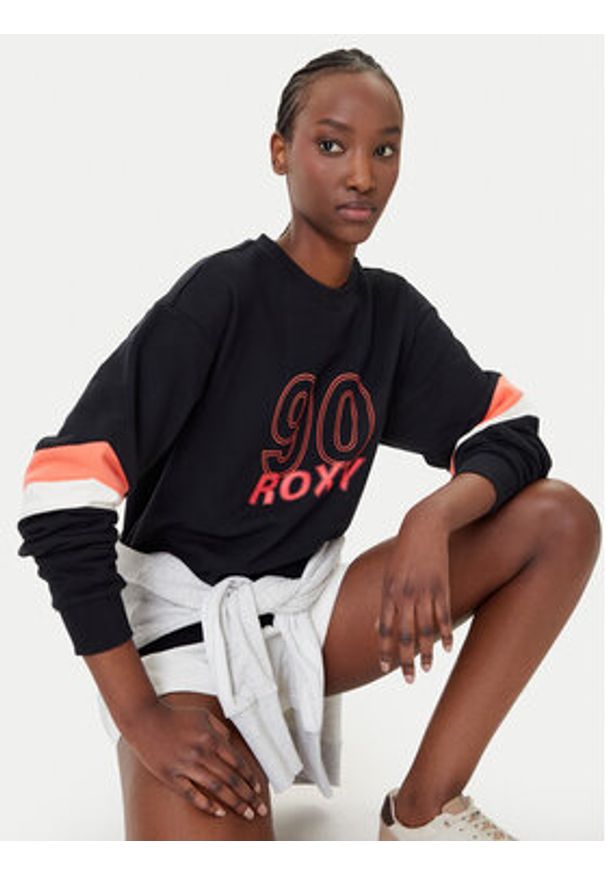 Roxy Bluza Essential Energy ERJFT04994 Czarny Regular Fit. Kolor: czarny. Materiał: bawełna