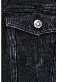only - Only Kurtka jeansowa kolor czarny przejściowa oversize. Kolor: czarny. Materiał: jeans #3