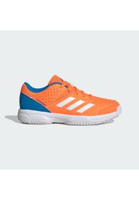 Adidas - Court Stabil Shoes. Kolor: pomarańczowy, biały, wielokolorowy. Sport: turystyka piesza