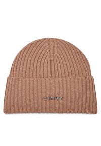 Calvin Klein Czapka Ck Must Logo Beanie K60K611401 Fioletowy. Kolor: fioletowy. Materiał: materiał