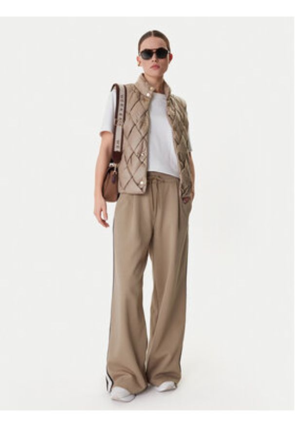Weekend Max Mara Spodnie dresowe Perdoni 2615781051 Beżowy Wide Leg. Kolor: beżowy. Materiał: bawełna