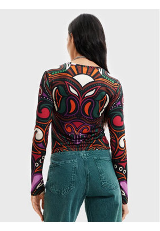 Desigual Bluzka Blair 22WWTK35 Kolorowy Slim Fit. Materiał: syntetyk. Wzór: kolorowy