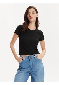 only - ONLY T-Shirt Emma 15201206 Czarny Regular Fit. Kolor: czarny. Materiał: wiskoza