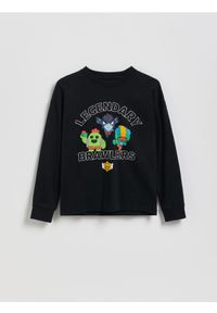 Reserved - Longsleeve Brawl Stars - czarny. Kolor: czarny. Materiał: dzianina, bawełna. Długość rękawa: długi rękaw #1