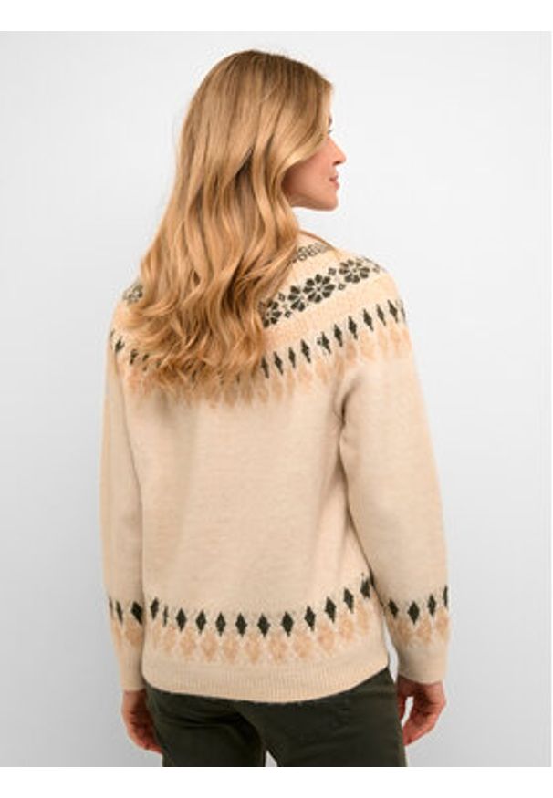Cream Sweter Crcherry Knit 10610568 Beżowy Loose Fit. Kolor: beżowy. Materiał: syntetyk