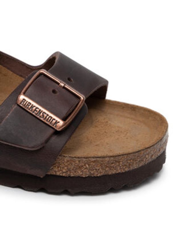 Birkenstock Klapki Arizona Bs 0452763 Brązowy. Kolor: brązowy. Materiał: nubuk, skóra