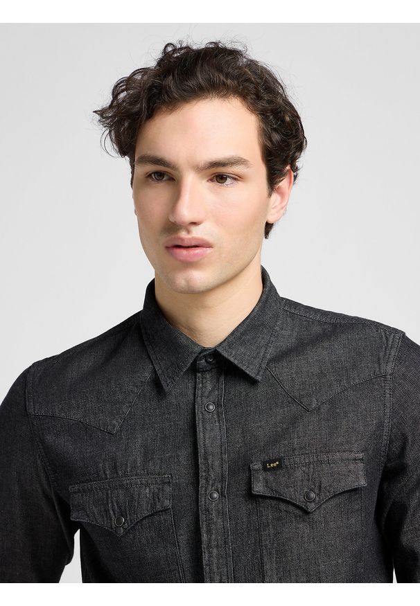 Lee - MĘSKA KOSZULA LEE REGULAR WESTERN SHIRT WASHED BLACK 112330644