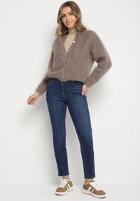 Born2be - Niebieskie Jeansy z Domieszką Wiskozy o Kroju Skinny z Regularnym Stanem Zenisa. Okazja: na co dzień. Kolor: niebieski. Styl: casual #4