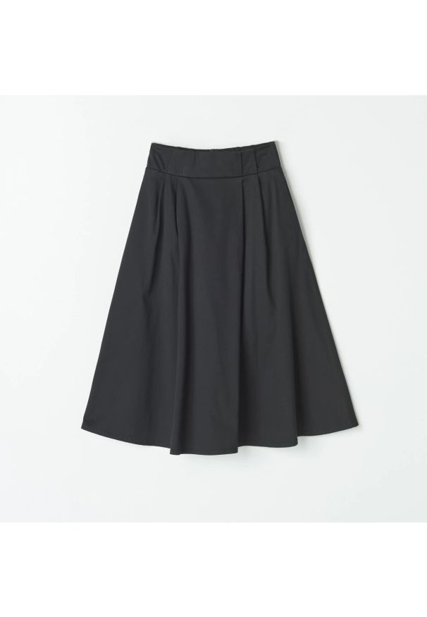 Mohito - Rozkloszowana spódnica z bawełny - Czarny. Kolor: czarny. Materiał: bawełna