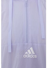 Adidas - adidas Kurtka GS1368 damska kolor fioletowy przejściowa. Kolor: fioletowy. Materiał: poliester. Długość: krótkie #4