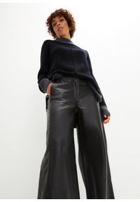 bonprix - Spodnie Marlena ze skóry jagnięcej nappa. Kolor: czarny. Materiał: skóra #2