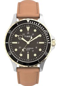 Timex zegarek TW2U55600 Navi XL męski kolor srebrny. Kolor: srebrny. Materiał: skóra, materiał #1