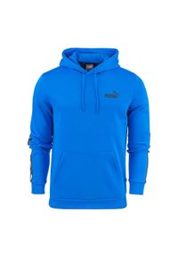 Puma - Bluza Z Kapturem Męska Taśma ESS+. Typ kołnierza: kaptur. Kolor: niebieski