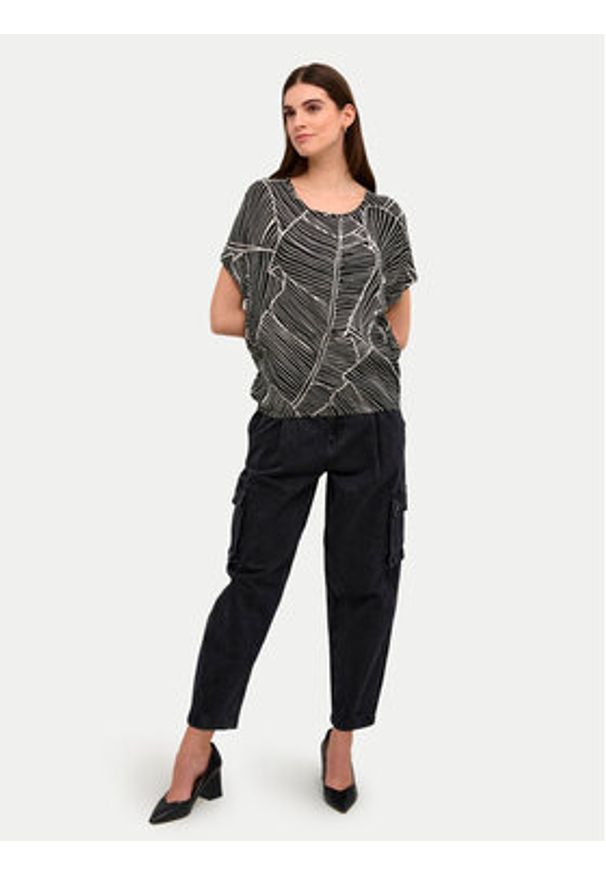 Kaffe T-Shirt Amber 10508257 Czarny Relaxed Fit. Kolor: czarny. Materiał: wiskoza