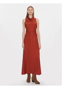 IVY & OAK - IVY OAK Sukienka codzienna IO117601 Czerwony Regular Fit. Okazja: na co dzień. Kolor: czerwony. Materiał: wiskoza. Typ sukienki: proste. Styl: casual #5