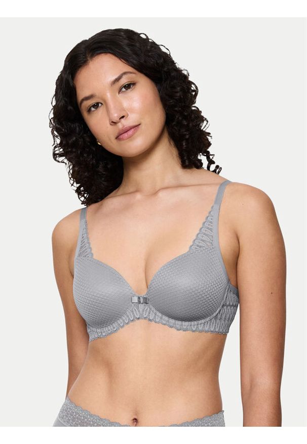 Triumph Biustonosz z fiszbiną Aura Spotlight 10216459 Szary. Kolor: szary. Materiał: syntetyk