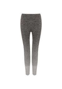 TOMBO - Legging damski nadruk Tombo. Kolor: szary. Wzór: nadruk