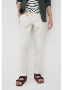 MANUEL RITZ - Manuel Ritz spodnie męskie kolor beżowy w fasonie chinos. Kolor: beżowy. Materiał: tkanina