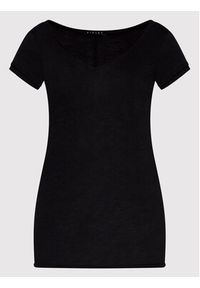 Sisley T-Shirt 3TNHL4007 Czarny Regular Fit. Kolor: czarny. Materiał: bawełna #5