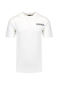 Napapijri - T-shirt NAPAPIJRI S-KEE SS. Materiał: dzianina, bawełna, prążkowany. Wzór: nadruk, gładki