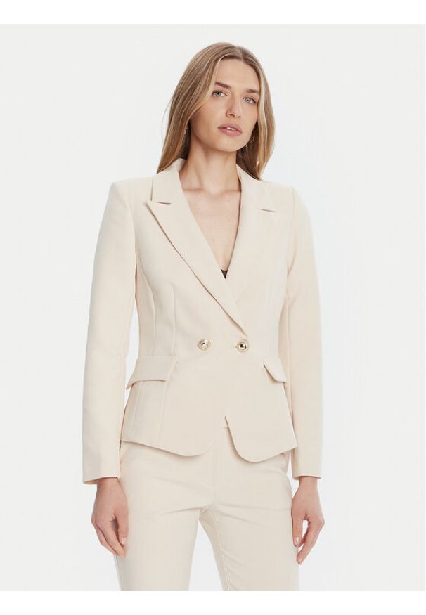 Rinascimento Marynarka CFC0126221003 Beżowy Slim Fit. Kolor: beżowy. Materiał: syntetyk