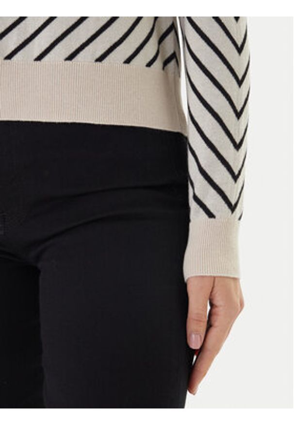 Vero Moda Sweter Capricorn 10331893 Beżowy Regular Fit. Kolor: beżowy. Materiał: bawełna