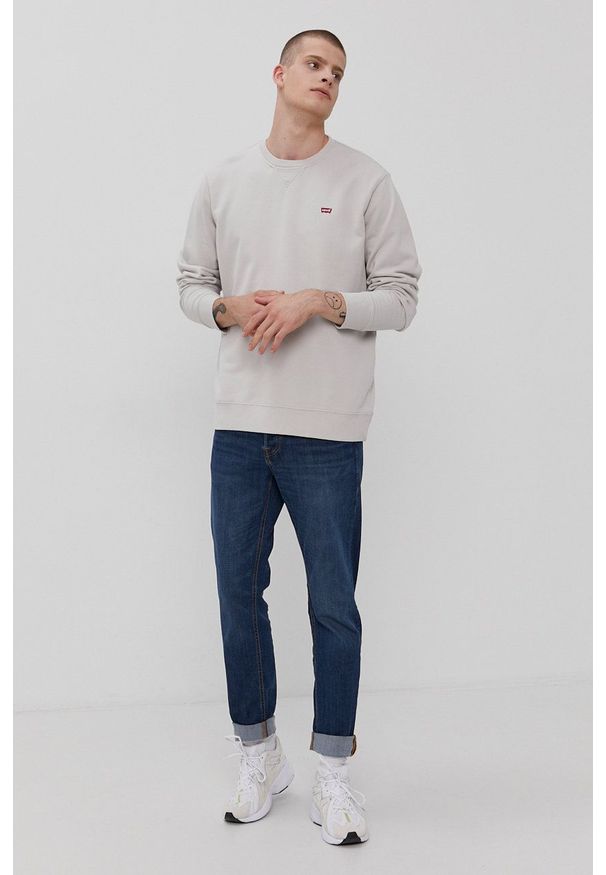 Levi's® - Levi's - Bluza bawełniana. Okazja: na co dzień, na spotkanie biznesowe. Kolor: szary. Materiał: bawełna. Wzór: gładki. Styl: casual, biznesowy