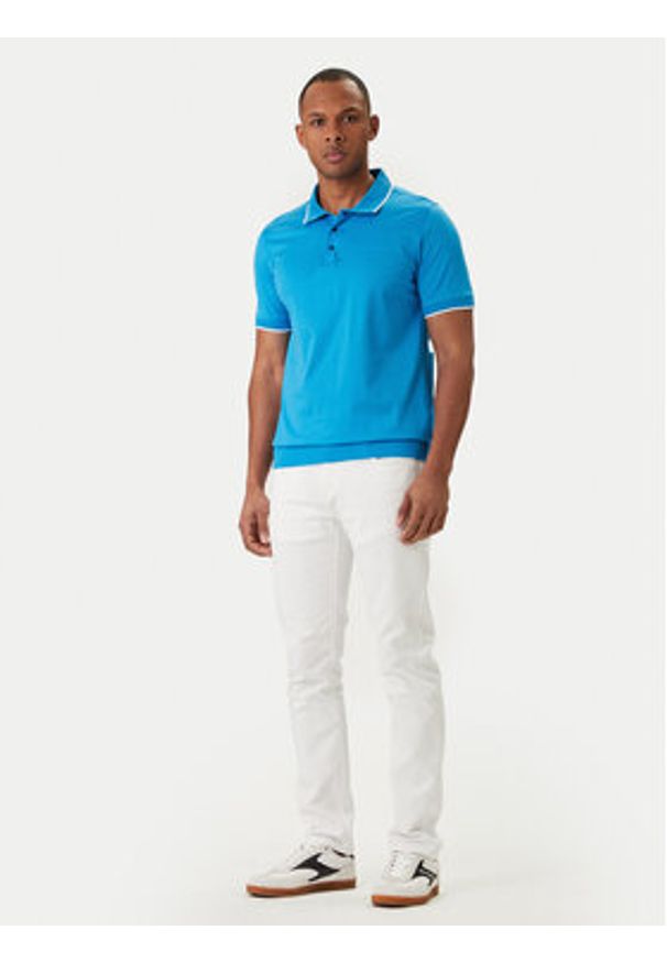 Karl Lagerfeld - KARL LAGERFELD Polo 745080 562200 Niebieski Regular Fit. Typ kołnierza: polo. Kolor: niebieski. Materiał: bawełna