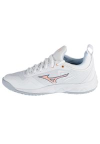 Buty siatkarskie damskie Mizuno Wave Luminous 2. Zapięcie: sznurówki. Kolor: biały, wielokolorowy, różowy. Materiał: materiał, syntetyk, tkanina. Szerokość cholewki: normalna. Model: Mizuno Wave
