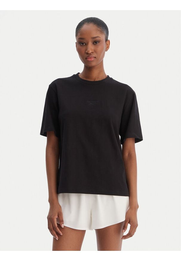 Reebok T-Shirt Suzie RK25505CCW Czarny Relaxed Fit. Kolor: czarny. Materiał: bawełna