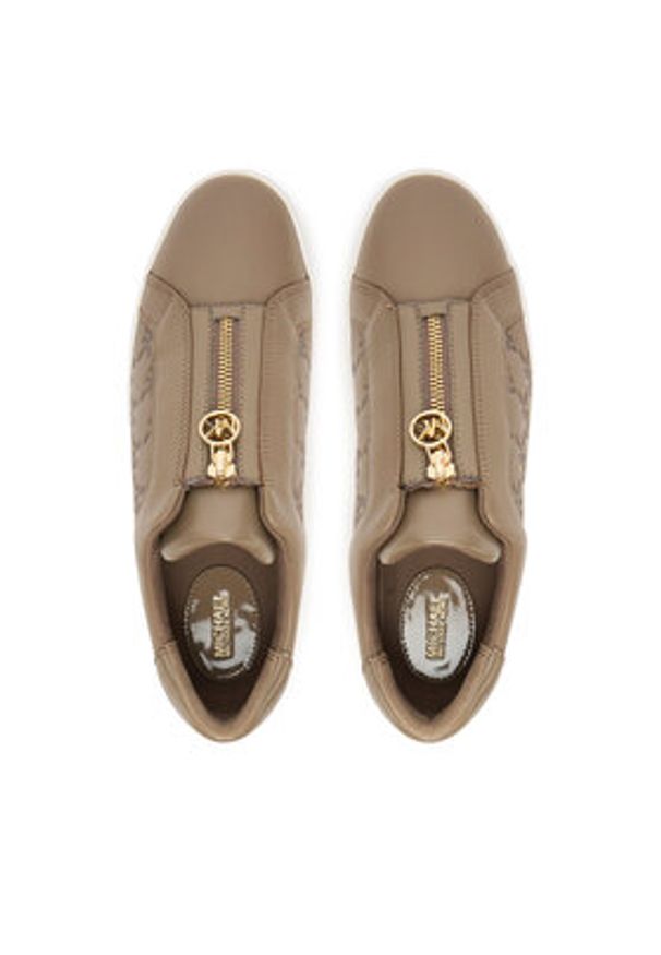 MICHAEL Michael Kors Sneakersy Keaton Zip Slip On 43T5KTFP5L Beżowy. Zapięcie: bez zapięcia. Kolor: beżowy. Materiał: skóra