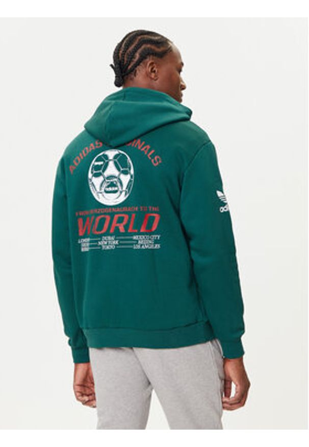 Adidas - adidas Bluza Graphic JX3059 Zielony Regular Fit. Kolor: zielony. Materiał: bawełna