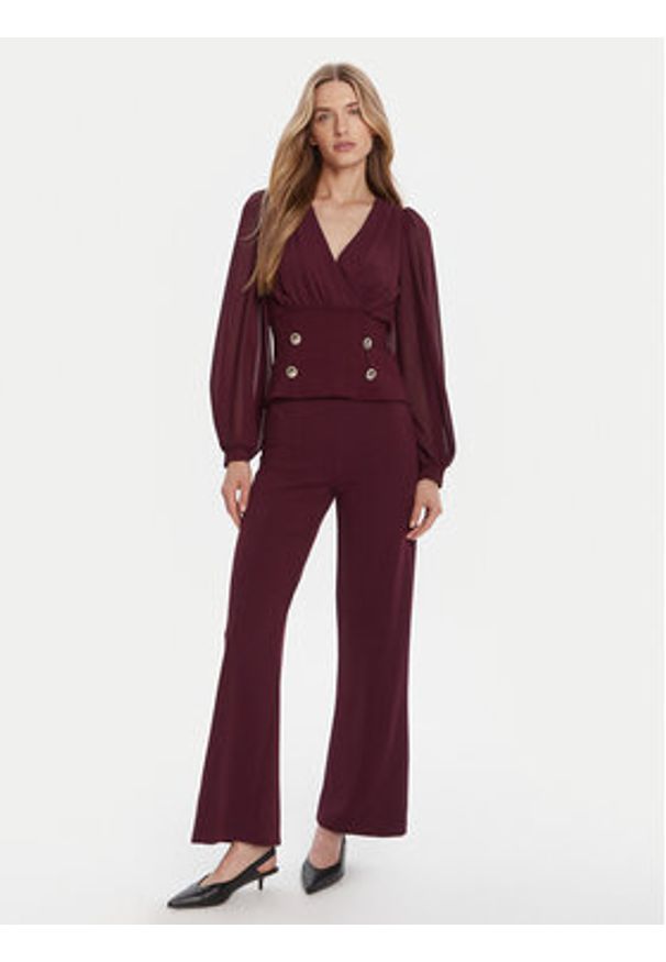 Rinascimento Bluzka CFC0126180003 Bordowy Regular Fit. Kolor: czerwony. Materiał: syntetyk