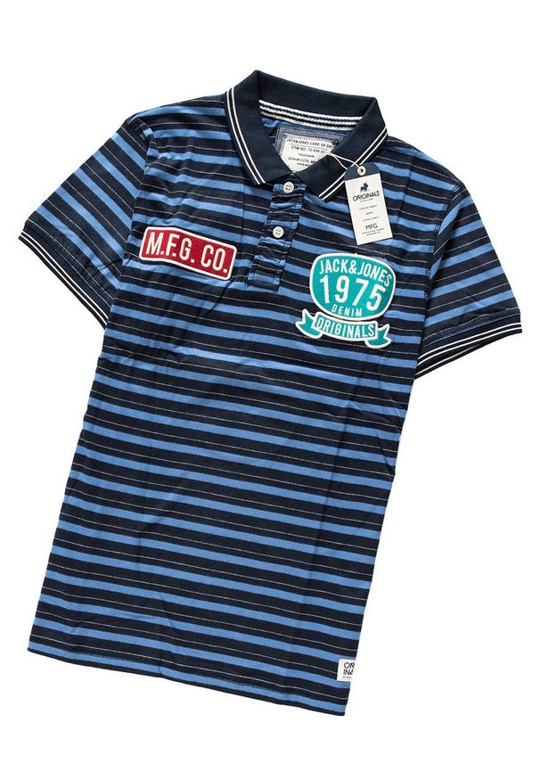 Jack & Jones - POLO JACK & JONES NUMBERS POLO 12063787 DARK. Typ kołnierza: polo. Wzór: aplikacja