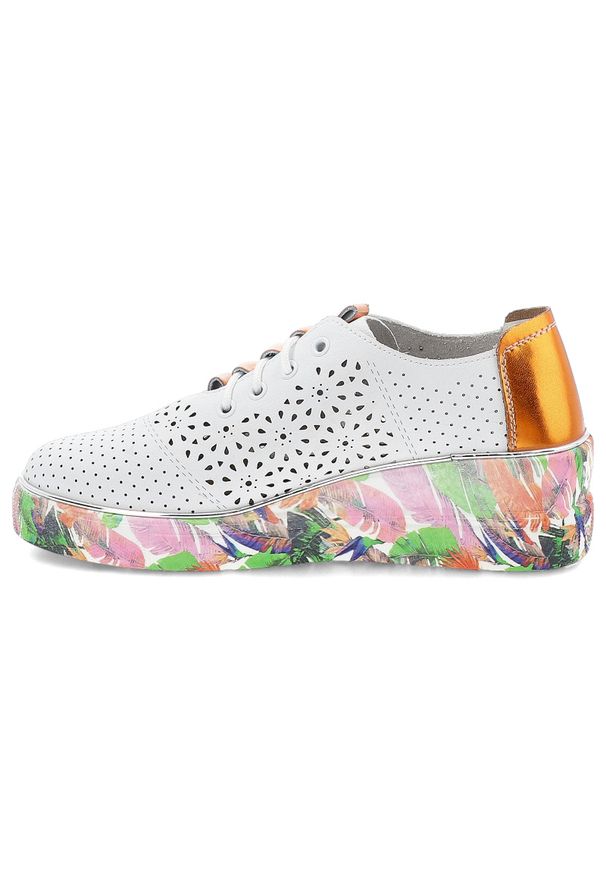 Białe Sneakersy Artiker Ażurowe Obuwie Damskie. Zapięcie: sznurówki. Kolor: biały. Materiał: materiał. Szerokość cholewki: normalna. Wzór: ażurowy. Styl: sportowy