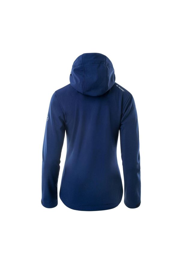 Hi-tec - Damska Kurtka Softshell Caria II. Kolor: różowy, niebieski, wielokolorowy. Materiał: softshell. Sport: turystyka piesza