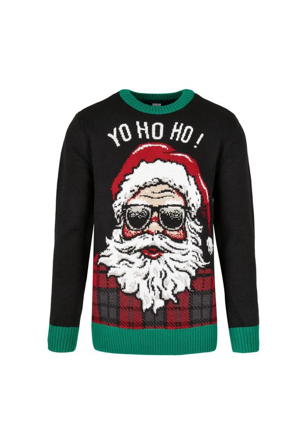 Urban Classics - Męski Sweter Ho Ho Ho. Kolor: czarny