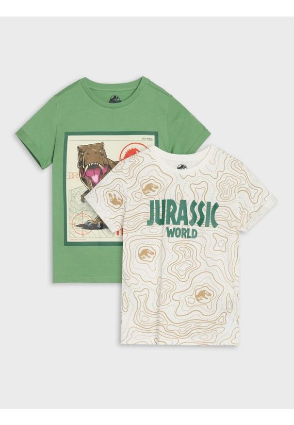 Sinsay - Koszulki 2 pack Jurassic World - green spruce