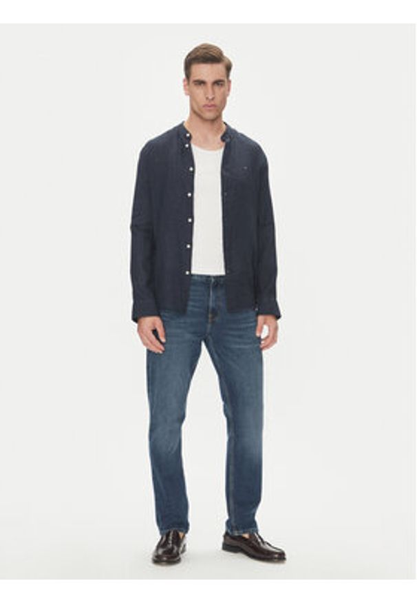 TOMMY HILFIGER - Tommy Hilfiger Koszula MW0MW39271 Granatowy Regular Fit. Kolor: niebieski. Materiał: len