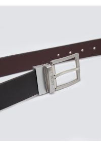 Big-Star - Pasek męski skórzany dwustronny ze srebrną klamrą czarny Ariso 906. Kolor: czarny. Materiał: skóra. Wzór: gładki. Styl: biznesowy, klasyczny, casual, elegancki #6